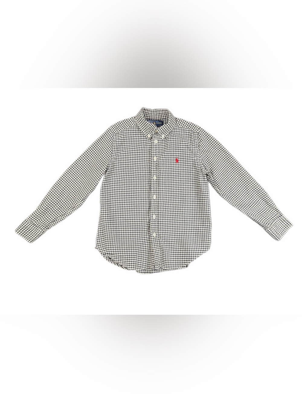 POLO Ralph Lauren Black and White Gingham Long Sleeve Button Down - M (10-12Y)